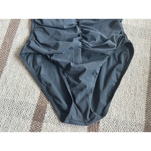 Karla Colletto Smart Suit V Neck Silent Underwire Swimsuit 8 Gray One piece - Picture 2 of 8